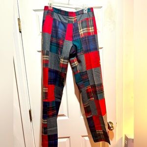 Patchwork wool trousers